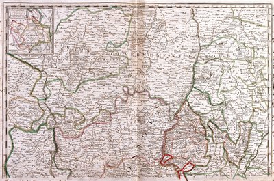 Mapa de Burgundy (França) (Gravura de Jean Baptiste Nolin