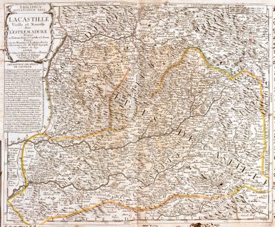 Mapa de Castilla (Espanha) (Gravura de Jean Baptiste Nolin