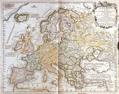 Mapa da Europa de Jean Baptiste Nolin