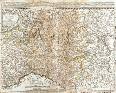 Mapa da Lombardia (Itália) (Gravura de Jean Baptiste Nolin