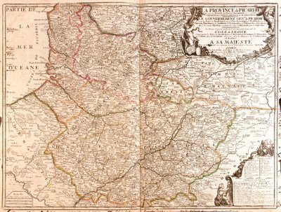 Mapa da Picardia (França) de Jean Baptiste Nolin