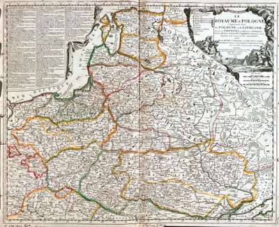 Mapa da Polónia e da Lituânia (Gravura de Jean Baptiste Nolin