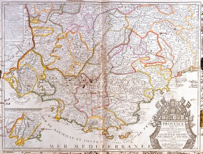 Mapa da Provença (França) (Gravura de Jean Baptiste Nolin
