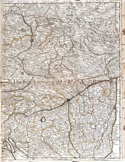 Mapa da Suábia (Alemanha) (Gravura de Jean Baptiste Nolin