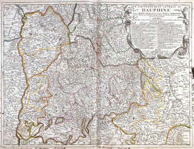 Mapa da Dauphine (França) (Gravura de Jean Baptiste Nolin
