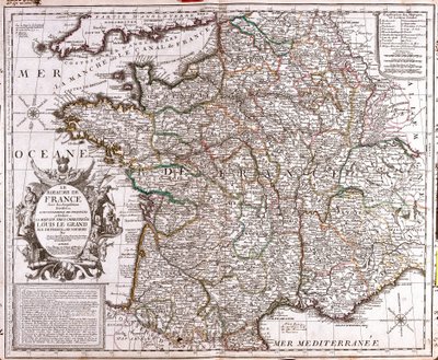 Mapa do Reino da França (Gravura de Jean Baptiste Nolin
