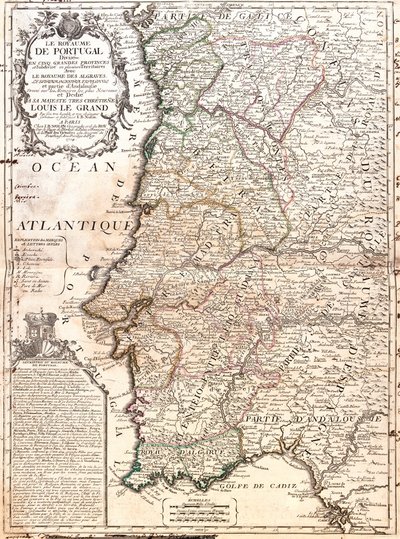 Mapa do Reino de Portugal (Gravura de Jean Baptiste Nolin