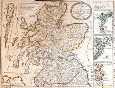 Mapa do Reino da Escócia, sob o Reinado de James II de Jean Baptiste Nolin