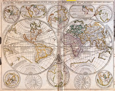 Mapa do Mundo (gravura de Jean Baptiste Nolin