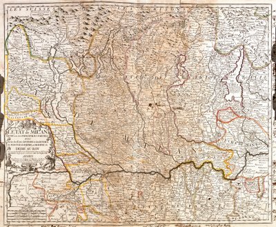 Mapa da região de Milão (Itália) (Gravura de Jean Baptiste Nolin
