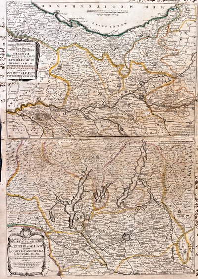 Mapa da área de Milão (Itália) (Gravura de Jean Baptiste Nolin