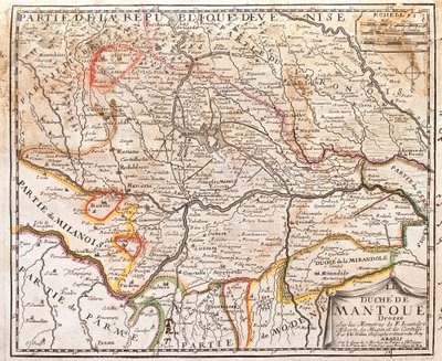 Mapa da província de Mantova (Itália) (Gravura de Jean Baptiste Nolin