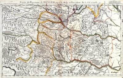 Mapa da parte ocidental sul do Reino da Hungria (Gravura de Jean Baptiste Nolin