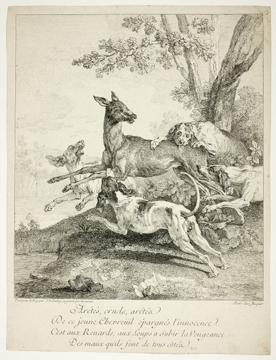 Veados atacados por cães de Jean Baptiste Oudry