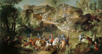 Caça na floresta de Fontainebleau em Franchard de Jean Baptiste Oudry