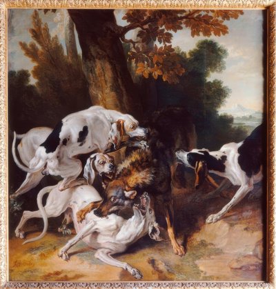 J.-B.Oudry, o Hallali do Lobo (Wolfsjagd) de Jean Baptiste Oudry
