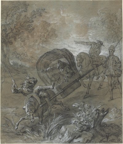 La Rancune em uma maca, baleado no pântano de Jean Baptiste Oudry