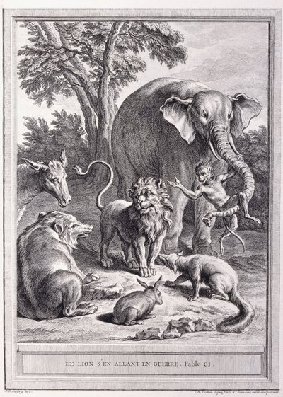 O Leão Indo para a Guerra, c.1755-1759 de Jean Baptiste Oudry