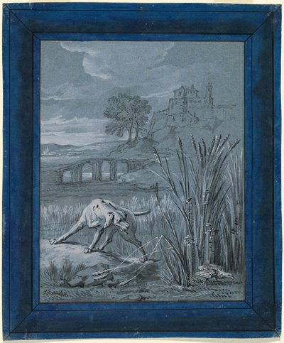 A perdiz salva seus filhotes de Jean Baptiste Oudry