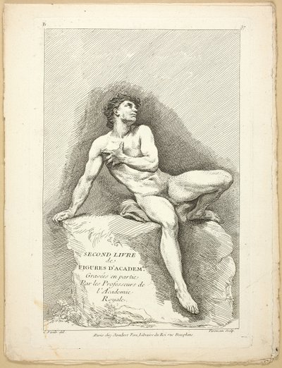 Figura (reto e verso), do Segundo livro de figuras das Academias gravada em parte pelos Professores da Real Academia de Jean Baptiste Perronneau