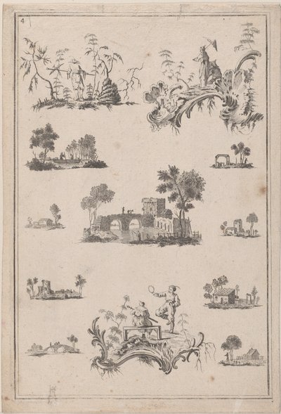 Ornamentos Chinoiserie, ca. 1770. de Jean Baptiste Pillement