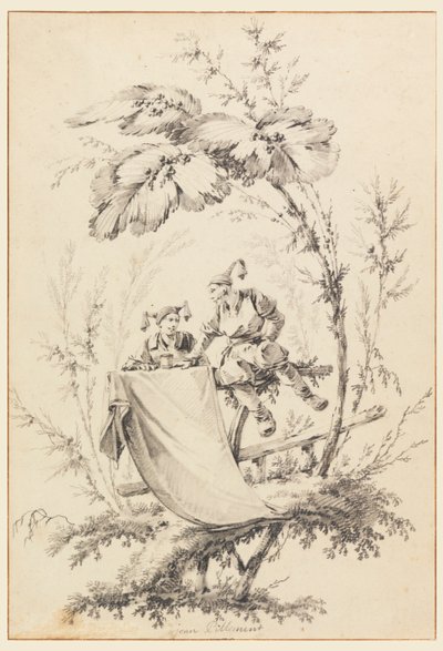 Design para a página de rosto, Cahier des Parasols Chinois de Jean Baptiste Pillement