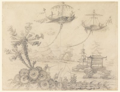 Desenho, Fantasia Chinoiserie, 1770-90 de Jean Baptiste Pillement