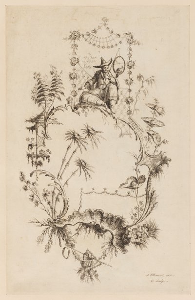 Placa 3, de "Um Novo Livro de Ornamentos Chineses" de Jean Baptiste Pillement