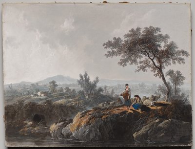 Pastores em uma paisagem de Jean Baptiste Pillement