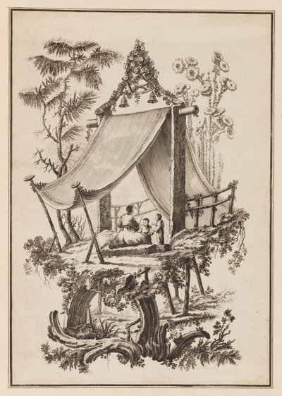 Três Figuras Debaixo da Tenda de Jean Baptiste Pillement