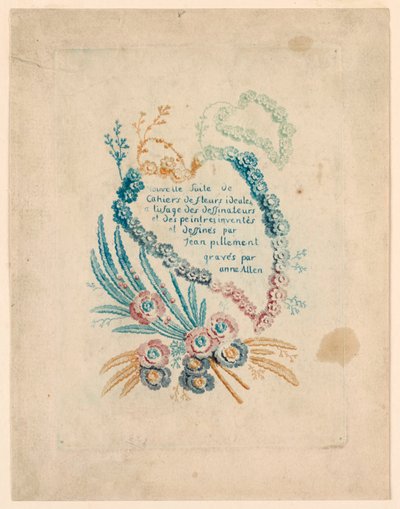 Página de título para "Nouvelle Suite de Cahiers de fleurs iéales" de Jean Baptiste Pillement