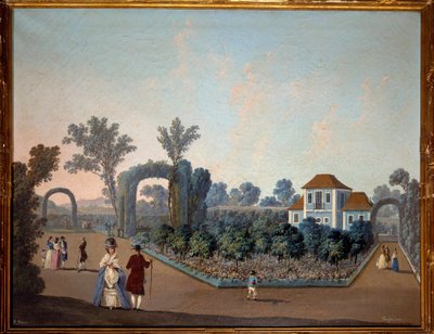 Vista dos jardins do Benfica em Lisboa em 1785 Aguarela de Jean Pillement (1728-1808) 1785 Paris, Artes Decorativas de Jean Baptiste Pillement