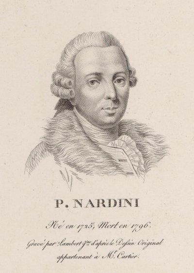 Retrato do violinista e compositor Pietro Nardini 1722-1793. de Jean Baptiste Ponce Lambert