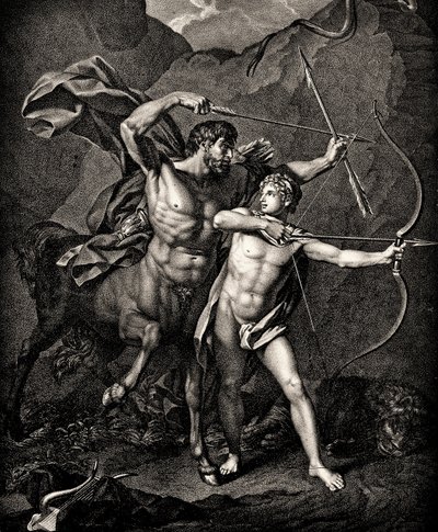 A educação de Aquiles por Chiron, c.1798 de Jean Baptiste Regnault