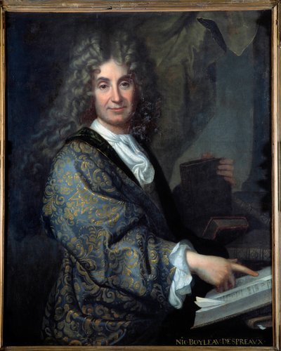 Retrato de Nicolas Boileau (1636-1711) dit Boileau Despreaux (Boileau-Despreaux), escritor francês - Pintura de Jean Baptiste Santerre (1651-1717) - Óleo sobre tela - Sol 1,00 X 0,82m - Lyon, Musee Des Beaux Arts - Retrato de Nicolas Boileau (1636-1711) co de Jean-Baptiste Santerre
