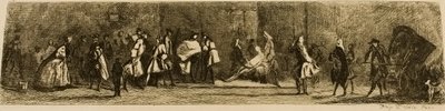 O sinal do cirurgião-barbeiro, gravado por Jules de Goncourt de Jean Baptiste Simeon Chardin