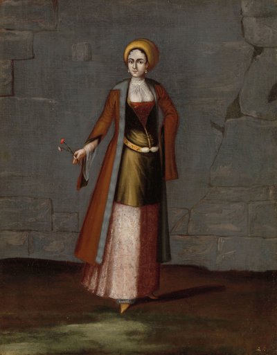 Mulher da Ilha de Tinos de Jean Baptiste Vanmour (workshop of)