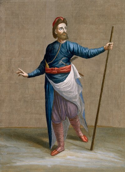 Um arquiteto armênio, placa 88 de &39;coleção de cem impressões representando as diferentes nações do Levante&39; por Charles de Ferriol, gravado por J. de Franssieres, 1707-08 (gravura colorida de Jean Baptiste Vanmour