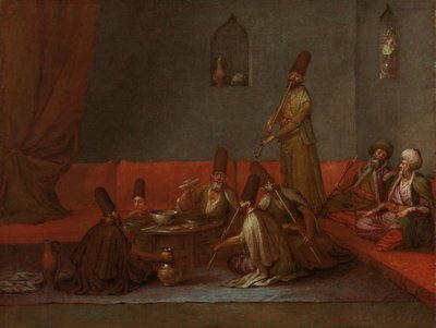 Dervixes a partilhar uma refeição
Dervixes à refeição
Dervixes à mesa de Jean Baptiste Vanmour