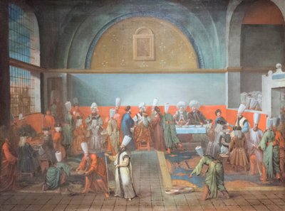 Jantar no palácio em honra de um embaixador de Jean Baptiste Vanmour