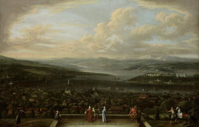 Vista de Istambul da Embaixada Holandesa em Pera, c.1720-37 de Jean Baptiste Vanmour