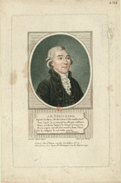 Retrato de Jean-Baptiste Treilhard 1742-1810, c. 1790. de Jean Baptiste Verite