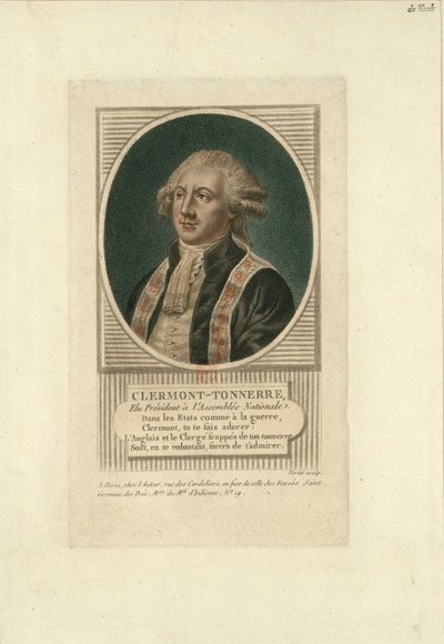 Retrato de Stanislas Marie Adelaide, Conde de Clermont-Tonnerre 1757-1792, c. 1789. de Jean Baptiste Verite