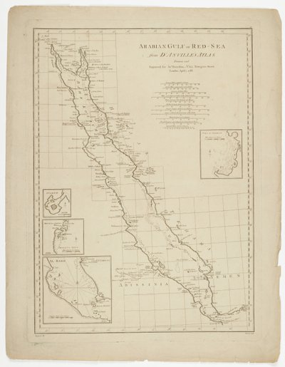 Golfo Pérsico ou Mar Vermelho, gravado por Thomas Bowen, 1788 de Jean Baptiste after dAnville