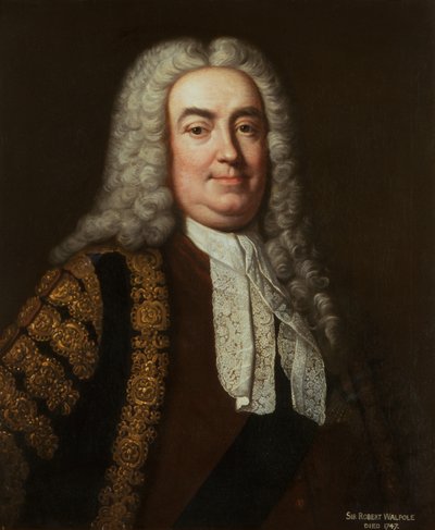 Retrato de Sir Robert Walpole, c.1740 (óleo sobre tela) de Jean Baptiste van (studio of) Loo