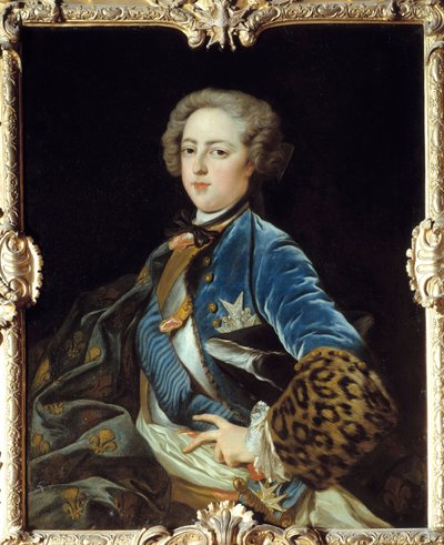 Retrato de Luís XV (1710-1774), Rei de França. Pintura de Jean Baptiste Van Loo (1684 - 1745) de Jean Baptiste van Loo