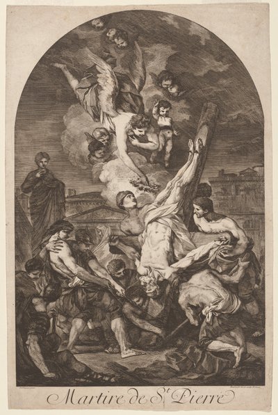 Martire de St. Pierre O Martírio de São Pedro, c. 1750s. de Jean Barbault