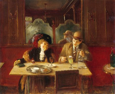 No Café, Bebedores de Absinto, c.1909 (pintura) de Jean Beraud
