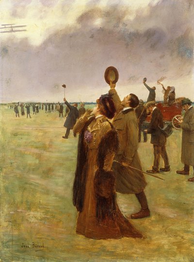 Vôo do biplano de Wright; Envole d "un Biplan Type Wright, de Jean Beraud