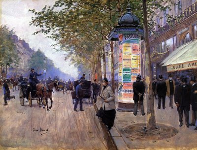 Saudando um táxi de Jean Beraud